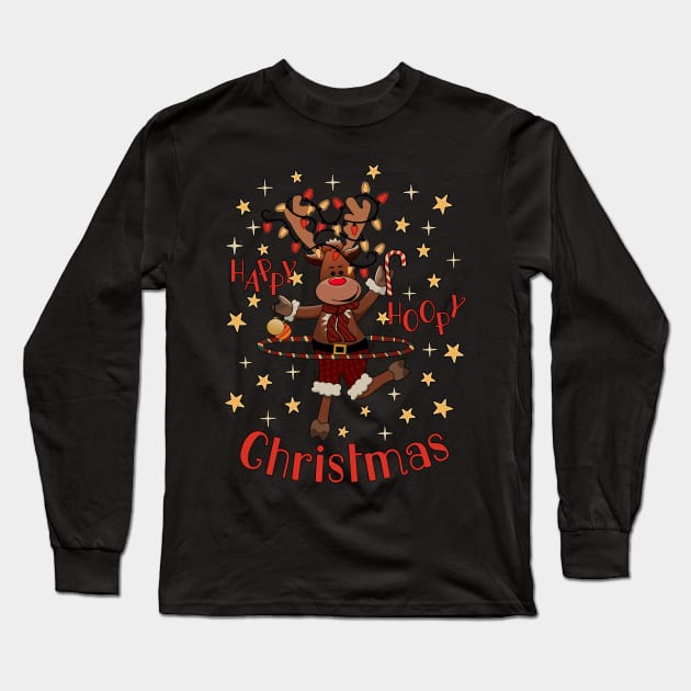 Hooping Rudolph Long Sleeve T-Shirt by flowin.lines